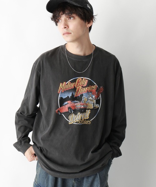RAGEBLUE（レイジブルー）の「ヴィンテージライク/オーバーサイズロックロンT（Tシャツ/カットソー・メンズ・ダークグレー/その他19/その他17・MEDIUM/LARGE）」の3枚目の写真