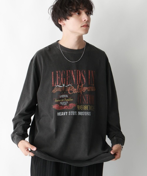 セール】ヴィンテージライク/オーバーサイズロックロンT（Tシャツ