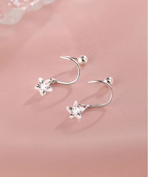 セール】ハート星デザインピアス【ねじり式】（ピアス（両耳用