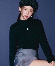 LILY BROWN | 【LILY BROWN×MARY QUANT】デイジー刺繍バックオープンリブニット(ニット/セーター)