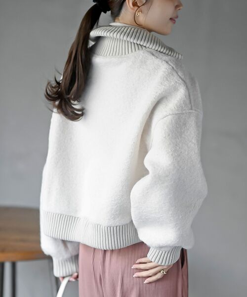 rps(アールピーエス)の「ブークレスタンドダブルジップブルゾン(ブルゾン・レディース・チャコールグレー/アイボリー/ブラック・フリー)」の16枚目の写真