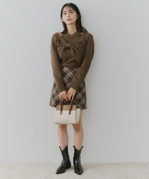 TITTY&CO.(ティティーアンドコー)の「2wayフェイクレザーロングブーツ(ブーツ・レディース・ブラウン/ブラック・MEDIUM/LARGE)」の7枚目の写真