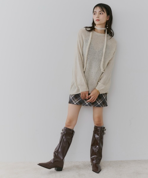 TITTY&CO.(ティティーアンドコー)の「2wayフェイクレザーロングブーツ(ブーツ・レディース・ブラウン/ブラック・MEDIUM/LARGE)」の9枚目の写真