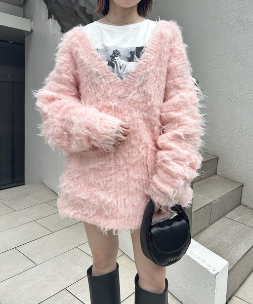 【セール】[mline]深Vポケットニット（ニット/セーター）｜mline（エムライン）