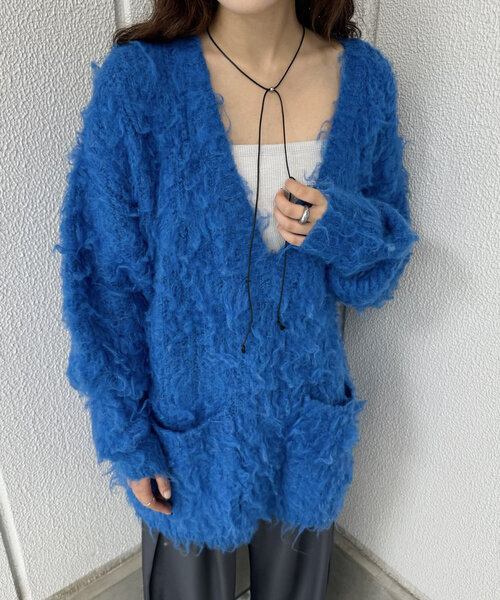 mline（エムライン）の「[mline]深Vポケットニット（ニット/セーター・レディース・ブルー/ピンク/チャコールグレー/アイボリー・FREE）」の16枚目の写真