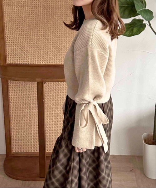 セール】【apres jour clair】リボンデザインニット【ZOZOTOWN