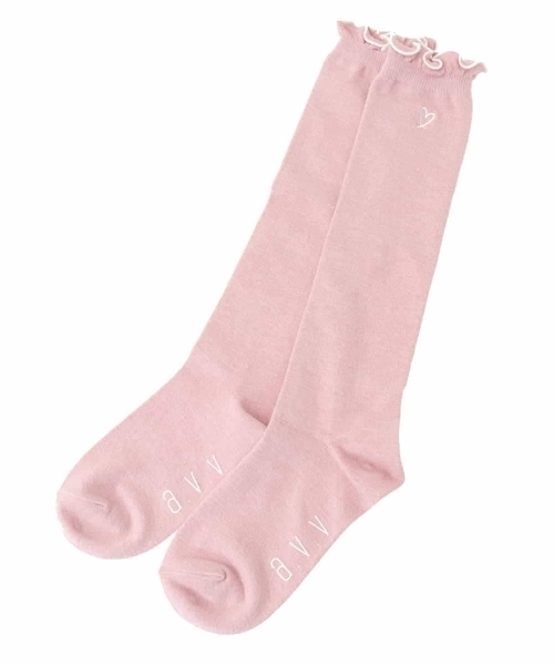 a.v.v（アーヴェヴェ）の「[KIDS]ワンポイントハイソックス（ソックス/靴下・キッズ・ライトピンク/ブラック/グレー・20/23）」の5枚目の写真