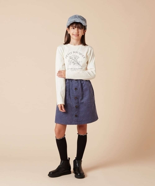 a.v.v（アーヴェヴェ）の「[KIDS]ワンポイントハイソックス（ソックス/靴下・キッズ・ライトピンク/ブラック/グレー・20/23）」の14枚目の写真