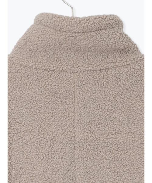 Samansa Mos2 blue（サマンサモスモスブルー）の「スタンドカラーボアジャケット（ノーカラージャケット・レディース・モカ/チャコールグレー/ライトベージュ・F）」の11枚目の写真