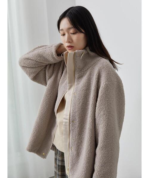 Samansa Mos2 blue（サマンサモスモスブルー）の「スタンドカラーボア