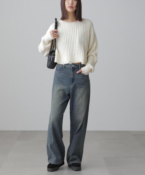 FREE'S MART（フリーズマート）の「◆クラッシュニット（ニット/セーター・レディース・ホワイト/ブルー/ブラック・FREE）」の17枚目の写真