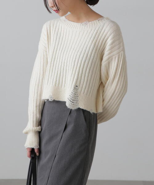 FREE'S MART（フリーズマート）の「◆クラッシュニット（ニット/セーター・レディース・ホワイト/ブルー/ブラック・FREE）」の13枚目の写真