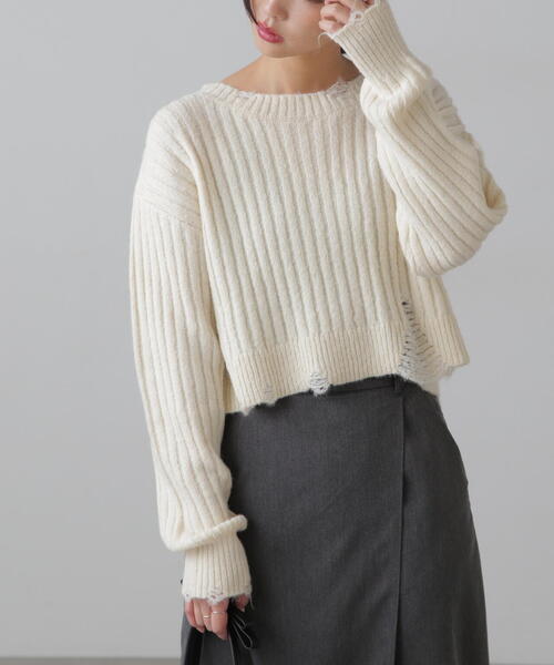 FREE'S MART（フリーズマート）の「◆クラッシュニット（ニット/セーター・レディース・ホワイト/ブルー/ブラック・FREE）」の12枚目の写真