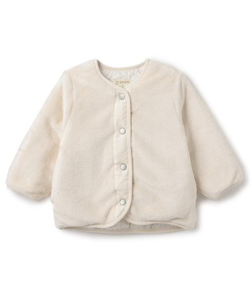 petit main（プティマイン）の「リバーシブルボアジャケット（ノーカラージャケット・キッズ・アイボリー/ライトピンク/ネイビー・80ｃｍ/90cm/100cm/110cm/120cm/130cm）」の18枚目の写真