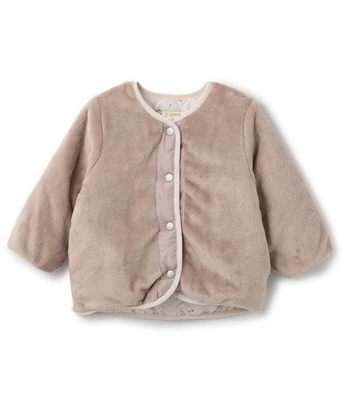 petit main（プティマイン）の「リバーシブルボアジャケット（ノーカラージャケット・キッズ・アイボリー/ライトピンク/ネイビー・80ｃｍ/90cm/100cm/110cm/120cm/130cm）」の17枚目の写真