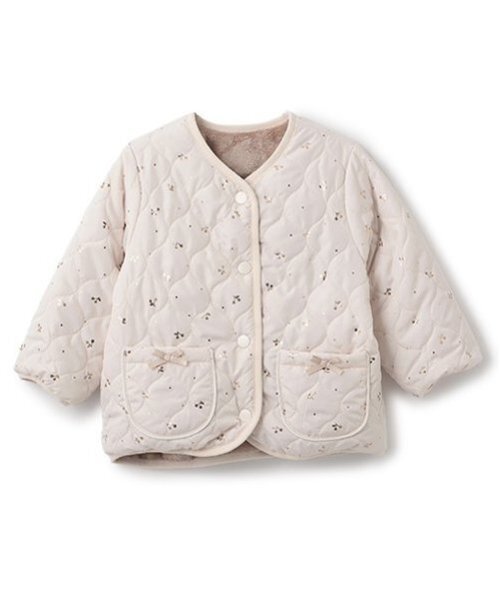 petit main（プティマイン）の「リバーシブルボアジャケット（ノーカラージャケット・キッズ・アイボリー/ライトピンク/ネイビー・80ｃｍ/90cm/100cm/110cm/120cm/130cm）」の5枚目の写真