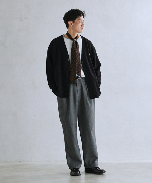 JOURNAL STANDARD relume（ジャーナルスタンダード　レリューム）の「TECH ツイード ワイドストレートスラックス（スラックス・メンズ・ネイビー/チャコールグレー/ブラック・MEDIUM/LARGE）」の13枚目の写真