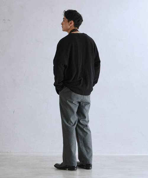 JOURNAL STANDARD relume（ジャーナルスタンダード　レリューム）の「TECH ツイード ワイドストレートスラックス（スラックス・メンズ・ネイビー/チャコールグレー/ブラック・MEDIUM/LARGE）」の11枚目の写真