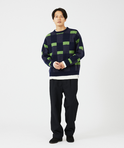 JOURNAL STANDARD relume（ジャーナルスタンダード　レリューム）の「TECH ツイード ワイドストレートスラックス（スラックス・メンズ・ネイビー/チャコールグレー/ブラック・MEDIUM/LARGE）」の4枚目の写真