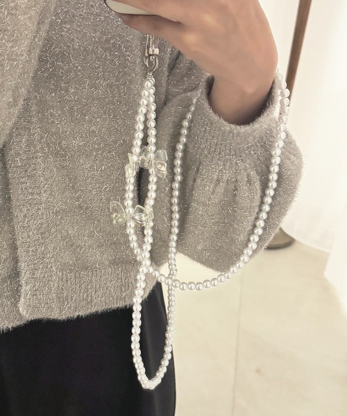 apres jour（アプレジュール）の「【apres jour×ARIAZ】リボンパールショルダースマホストラップ（スマホグッズ・レディース・ホワイト・FREE）」の3枚目の写真