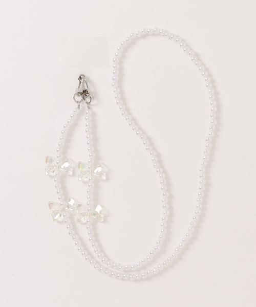apres jour（アプレジュール）の「【apres jour×ARIAZ】リボンパールショルダースマホストラップ（スマホグッズ・レディース・ホワイト・FREE）」の4枚目の写真