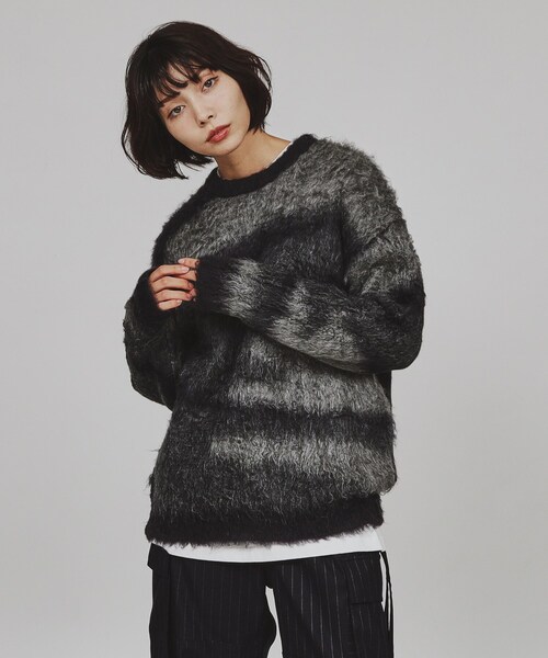 tk.TAKEO KIKUCHI（ティーケータケオキクチ）の「◆シャギーニットプルオーバー（ニット/セーター・レディース・ダークグリーン/ブラック系/ダークグリーン系/ブラック/オフホワイト/ワイン系1・66）」の3枚目の写真