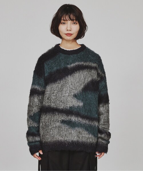 tk.TAKEO KIKUCHI（ティーケータケオキクチ）の「◆シャギーニットプルオーバー（ニット/セーター・レディース・ダークグリーン/ブラック系/ダークグリーン系/ブラック/オフホワイト/ワイン系1・66）」の8枚目の写真