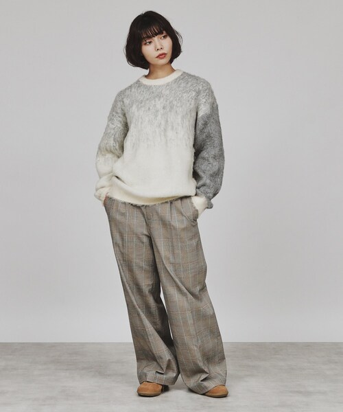 tk.TAKEO KIKUCHI（ティーケータケオキクチ）の「◆シャギーニットプルオーバー（ニット/セーター・レディース・ダークグリーン/ブラック系/ダークグリーン系/ブラック/オフホワイト/ワイン系1・66）」の15枚目の写真