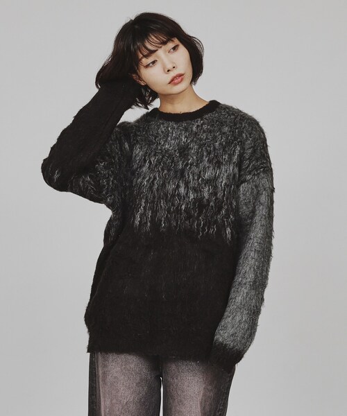 tk.TAKEO KIKUCHI（ティーケータケオキクチ）の「◆シャギーニットプルオーバー（ニット/セーター・レディース・ダークグリーン/ブラック系/ダークグリーン系/ブラック/オフホワイト/ワイン系1・66）」の18枚目の写真