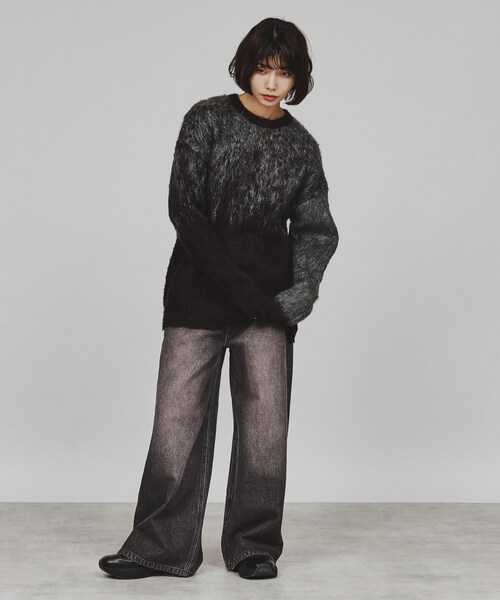 tk.TAKEO KIKUCHI（ティーケータケオキクチ）の「◆シャギーニットプルオーバー（ニット/セーター・レディース・ダークグリーン/ブラック系/ダークグリーン系/ブラック/オフホワイト/ワイン系1・66）」の19枚目の写真