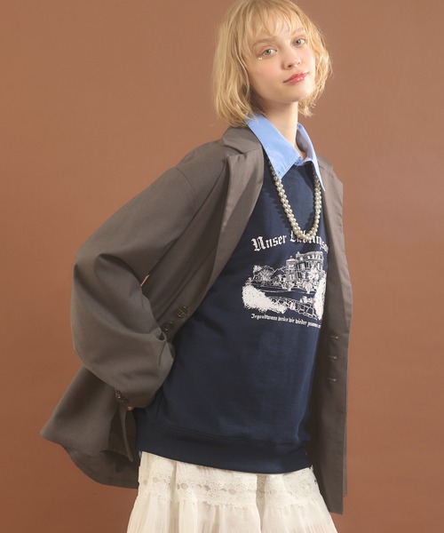 MUHET（ミュエータ）の「アソートプリントスウェット（スウェット・レディース・オフホワイト/杢グレー/ネイビー/レッド・X-LARGE/MEDIUM）」の12枚目の写真