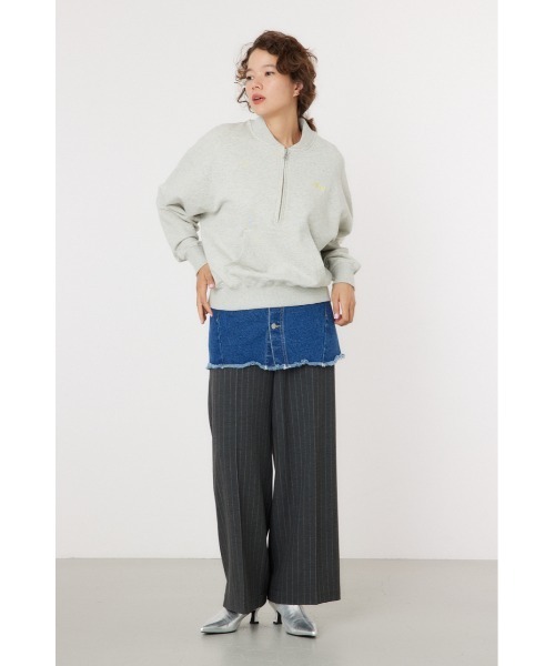 RODEO CROWNS WIDE BOWL（ロデオクラウンズワイドボウル）の「デニムスカート レイヤード スラックス（スラックス・レディース・グレー/ブラック・FREE）」の9枚目の写真