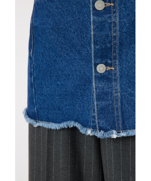 RODEO CROWNS WIDE BOWL（ロデオクラウンズワイドボウル）の「デニムスカート レイヤード スラックス（スラックス・レディース・グレー/ブラック・FREE）」の19枚目の写真