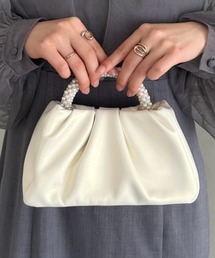 MYMOOD. | パールPUギャザーコンパクトパーティーバッグ(ハンドバッグ)