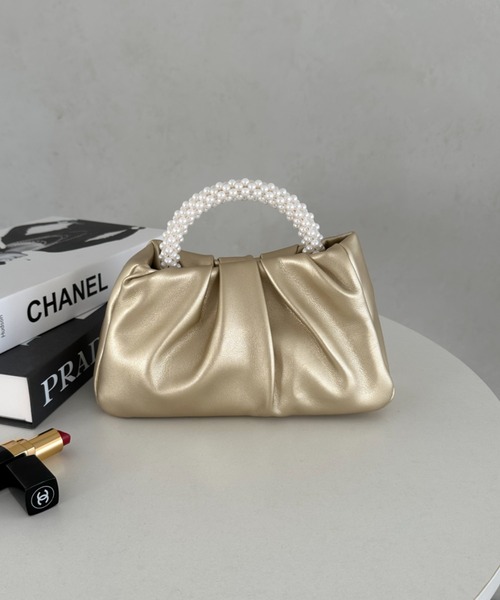 MYMOOD.（マイムード）の「パールPUギャザーコンパクトパーティーバッグ（ハンドバッグ・レディース・シルバー/ブラック/ゴールド/ホワイト/アイボリー・FREE）」の22枚目の写真