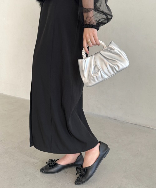 MYMOOD.（マイムード）の「パールPUギャザーコンパクトパーティーバッグ（ハンドバッグ・レディース・シルバー/ブラック/ゴールド/ホワイト/アイボリー・FREE）」の18枚目の写真