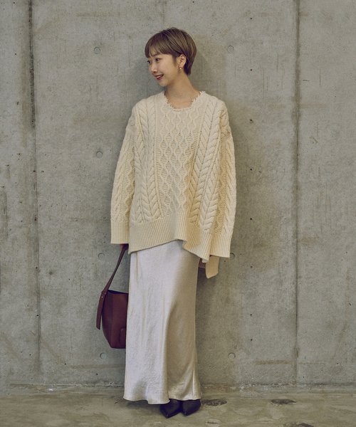 24AW プラージュ リアム ケーブルBIGプルオーバー F 完売品 plage（プラージュ）の「R'IAM ケーブル BIG プルオーバー（ニット