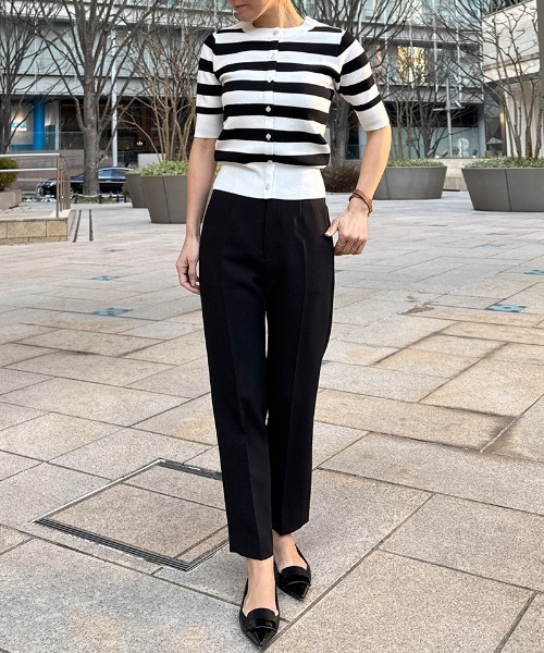 JENNE（ジェンヌ）の「カーディガン風サマーボーダーニット（ニット/セーター・レディース・グリーン/ブラック・SMALL/MEDIUM/LARGE）」の9枚目の写真