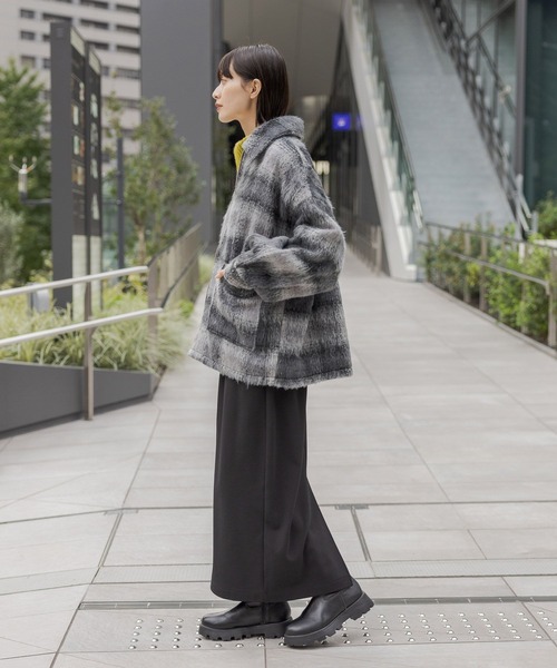 LAKOLE（ラコレ）の「シャギージップブルゾン / 128644（ブルゾン・レディース・ライトグレー/チェック・SMALL/MEDIUM）」の5枚目の写真