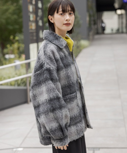 LAKOLE（ラコレ）の「シャギージップブルゾン / 128644（ブルゾン・レディース・ライトグレー/チェック・SMALL/MEDIUM）」の11枚目の写真