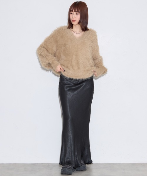 【WEB限定】Vネックシャギーニット Vネックシャギーニット（ニット/セーター）｜leimn（レイムン