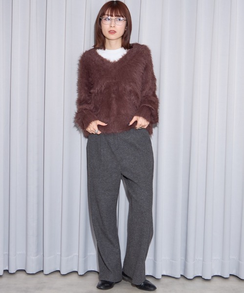 【WEB限定】Vネックシャギーニット Vネックシャギーニット（ニット/セーター）｜leimn（レイムン