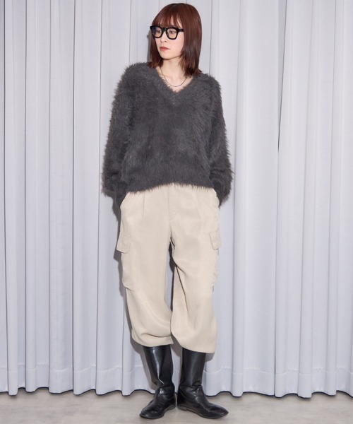 【WEB限定】Vネックシャギーニット Vネックシャギーニット（ニット/セーター）｜leimn（レイムン