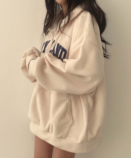 etretokyoベージュ ハーフジップ パーカー L etretokyo 【 STAFF SNAP 】 ㅤ #ETREドロストヘムエコフリースハーフ