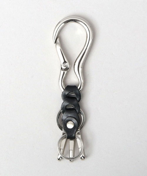 ec melodi レザー カラビナ 日本製 栃木レザー 編みベルト付き ダルマカラビナ キーホルダー