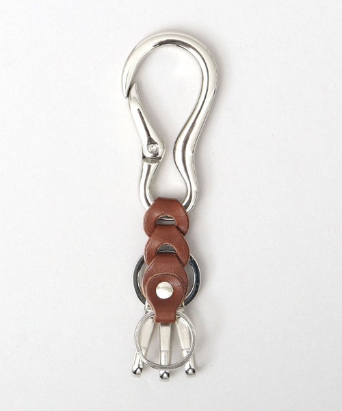 日本製 栃木レザー 編みベルト付き ダルマカラビナ キーホルダー