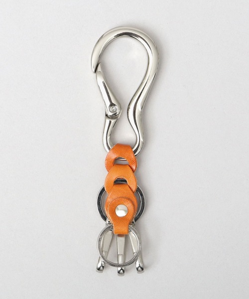 ec melodi レザー カラビナ 日本製 栃木レザー 編みベルト付き ダルマカラビナ キーホルダー