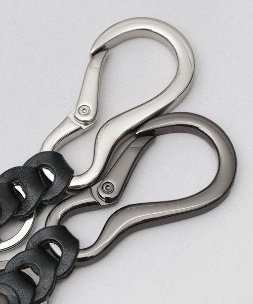 日本製 栃木レザー 編みベルト付き ダルマカラビナ キーホルダー