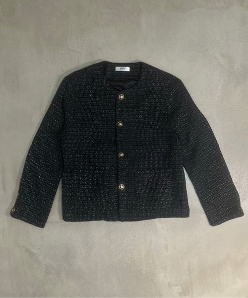 Otte(オッテ)の「ハイセンスツイードジャケット(ノーカラージャケット・メンズ・ブラック・LARGE/X-LARGE/MEDIUM)」の12枚目の写真