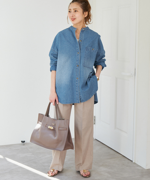 Spick & Span(スピックアンドスパン)の「《WEB+自由が丘限定追加》VIOLAd'ORO イタリアンWフェイスレザートートバッグ(トートバッグ・レディース・ブラック/チャコールグレー・FREE)」の12枚目の写真